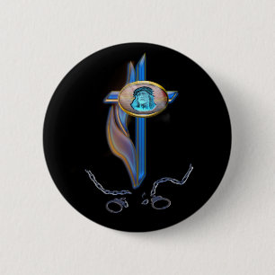 christliche Kreuzketten Button