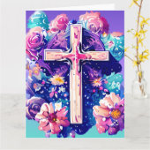 Christliche Kreuzkirche Ostern Jesus Auferstehung Karte (Gelbe Blume)