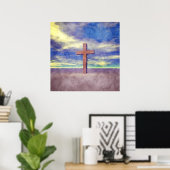 Christliche Kreuzlandschaft Poster (Heimbüro)