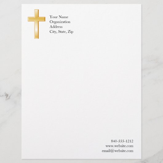 Christliche Kreuzschrift Briefbogen (Vorderseite)