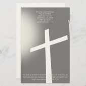 Christliche Kreuzstandfläche auf Schwarz Briefpapier (Vorne/Hinten)