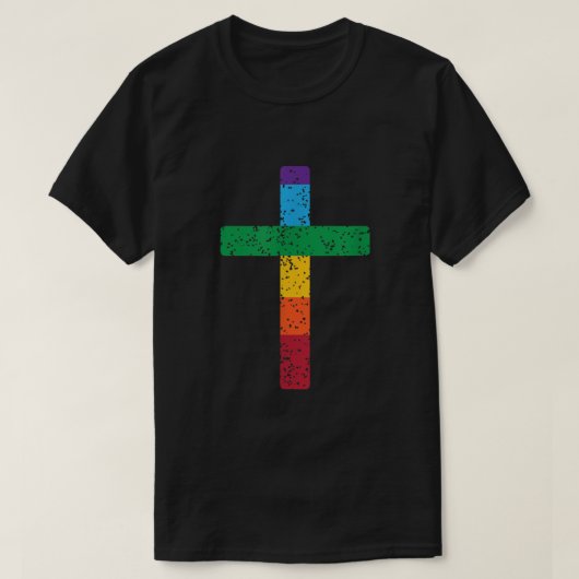 Christliche Kreuzsymbolfunktion LGBT Gay Pride Män T-Shirt (Design vorne)
