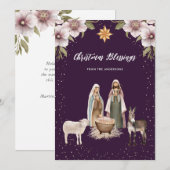 Christliche Krippe Baby Jesus Weihnachtskarte Feiertagskarte (Vorne/Hinten)