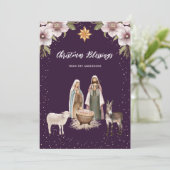 Christliche Krippe Baby Jesus Weihnachtskarte Feiertagskarte (Stehend Vorderseite)