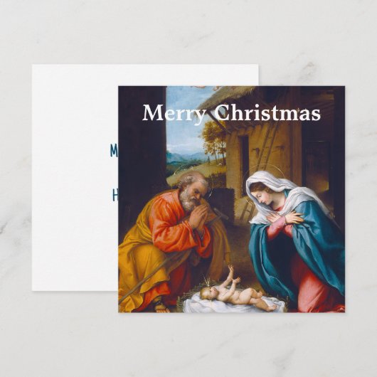 Christliche Krippe Feiertagskarte (Vorne/Hinten)