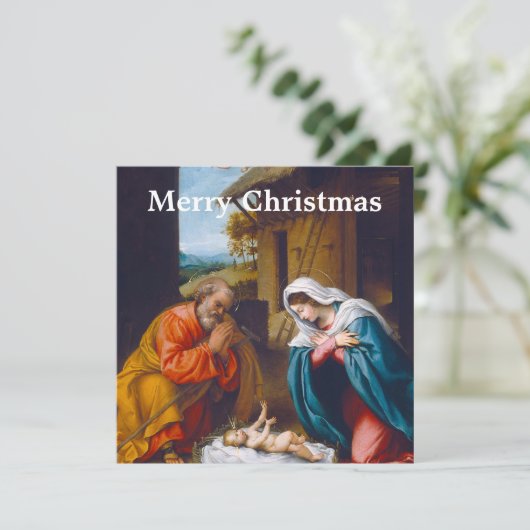 Christliche Krippe Feiertagskarte (Stehend Vorderseite)
