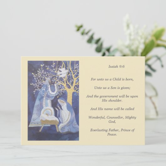 Christliche Krippe Feiertagskarte (Stehend Vorderseite)