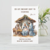 Christliche Krippe-Heilige Familie Feiertagskarte (Stehend Vorderseite)