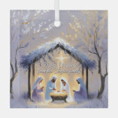Christliche Krippe Heilige Weihnachtszeit Ornament Aus Glas (Vorderseite)