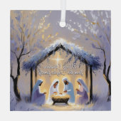 Christliche Krippe Heilige Weihnachtszeit Ornament Aus Glas (Rückseite)