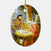 Christliche Krippe Weihnachtsfeier Keramikornament (Vorne)