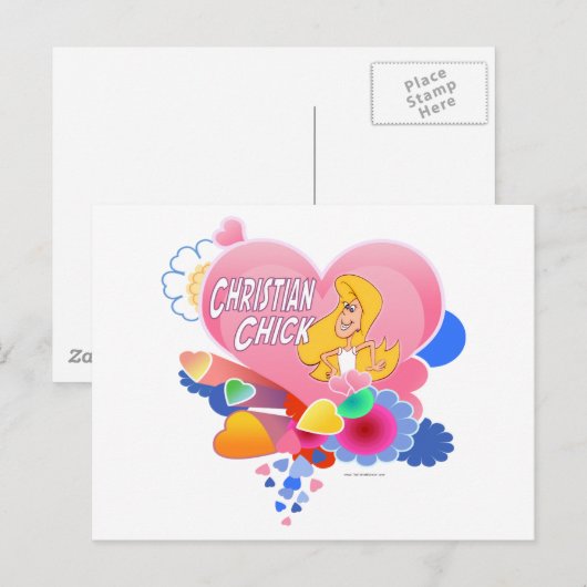 Christliche Küken Postkarte (Vorne/Hinten)