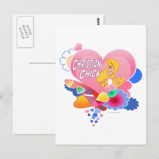 Christliche Küken Postkarte (Vorne/Hinten)