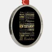 Christliche Kunst - Bücher des neuen Testaments Silbernes Ornament (Rechts)