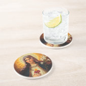 Christliche Kunst des heiligen Herzens von Jesus Sandstein Untersetzer (Seite)