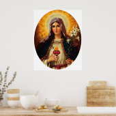 Christliche Kunst des Heiligen Herzens von Jesus u Poster (Küche)