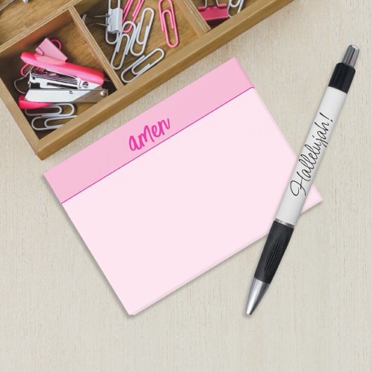 Christliche Lady's Pink AMEN Minimalistisch Sticky Post-it Klebezettel
