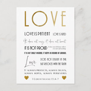 Christliche Liebe Bibel Vers Typografie Chic Postkarte