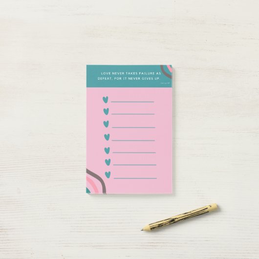 Christliche Liebe Herzliche Erinnerung Post-it Klebezettel (Auf Schreibtisch)