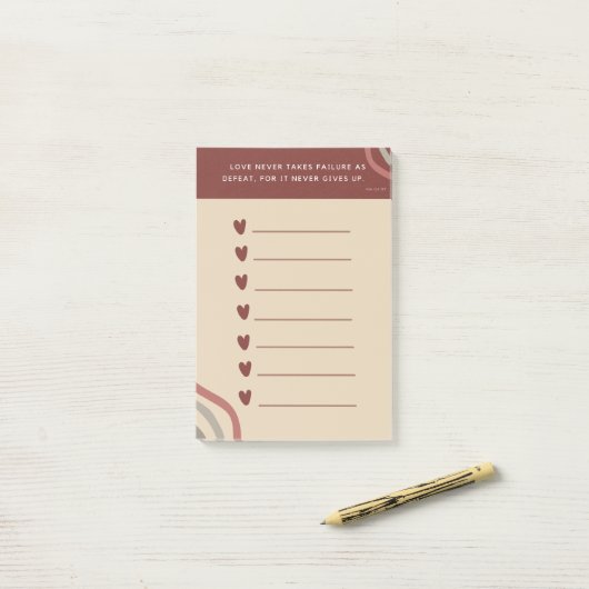 Christliche Liebe Herzliche Erinnerung Post-it Klebezettel (Auf Schreibtisch)