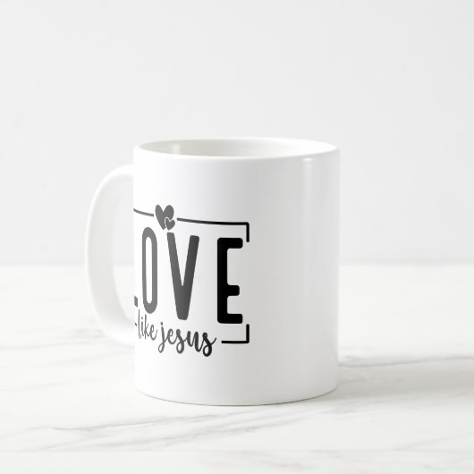 Christliche Liebe wie Jesus Bible Verse Custom Kaffeetasse (Vorderseite Links)