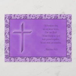 Christliche Lila Leidenschaft für Hochzeiten Einladung