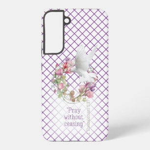 Christliche Lila White Line Matrix Sweet Pea Samsung Galaxy Hülle