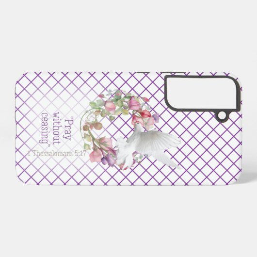 Christliche Lila White Line Matrix Sweet Pea Samsung Galaxy Hülle (Rückseite (Horizontal))