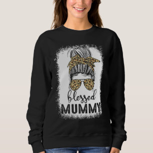 Christliche Mama gebleicht Messy Bun Gesegnete Mum Sweatshirt