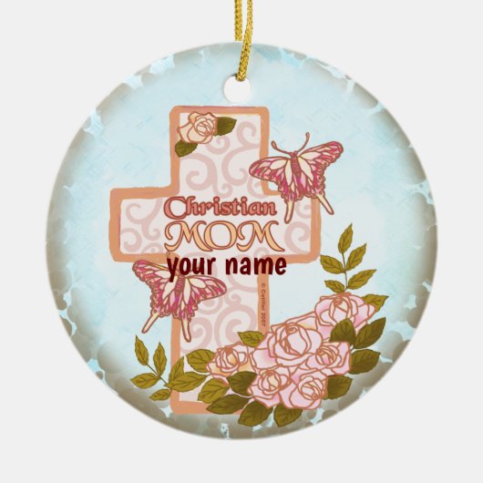 Christliche Mama Keramik Ornament (Vorne)