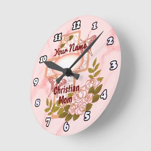 Christliche Mama Runde Wanduhr (Winkel)