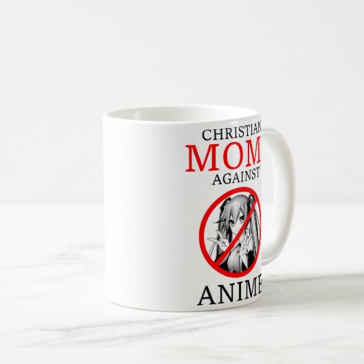 Christliche Mamas gegen Anime Funny Meme Kaffeetasse (VorderseiteRechts)