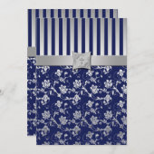 Christliche Marine und silberne Einladung (Vorne/Hinten)