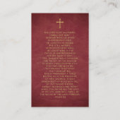 Christliche Maroon Gold Foto Beerdigungskarte Visitenkarte (Rückseite)