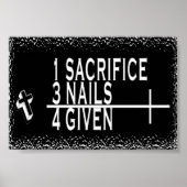 CHRISTLICHE MATH 1+3=4 1SACRIFICE + 3NAILS = 4GIVE POSTER (Vorne)