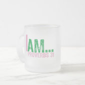 Christliche mattierte Tasse Prov 31 (Vorderseite Links)