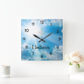 Christliche Maueruhren für Gläubige Quadratische Wanduhr (Zuhause)