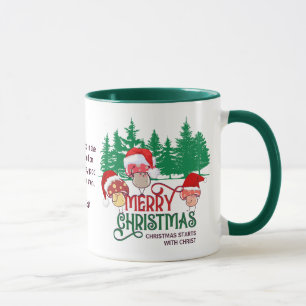 Christliche MERRY CHRISTMAS MUSHROOME im Wald Tasse