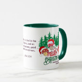 Christliche MERRY CHRISTMAS MUSHROOME im Wald Tasse (VorderseiteRechts)
