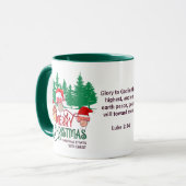 Christliche MERRY CHRISTMAS MUSHROOME im Wald Tasse (Vorderseite Links)