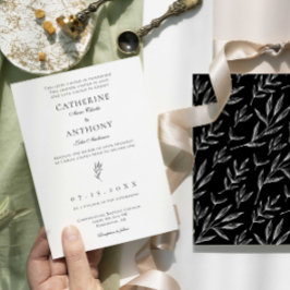 Christliche Minimalistische klassische Leaf-Hochze Einladung