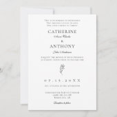 Christliche Minimalistische klassische Leaf-Hochze Einladung (Vorderseite)