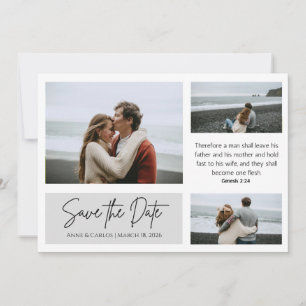 Christliche Minimalistische Save The Date Foto Col Einladung