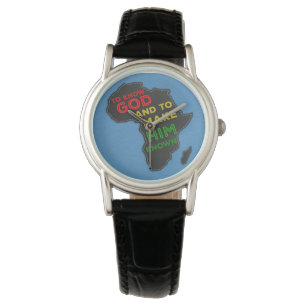 Christliche Missionarskarte von Afrika   Faux-Filz Armbanduhr