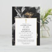 Christliche moderne Blumenfeier Einladung (Stehend Vorderseite)