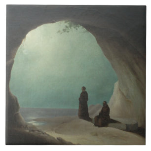Christliche Mönche in Grotto (von Carl Blechen) Fliese