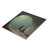 Christliche Mönche in Grotto (von Carl Blechen) Fliese (Seite)