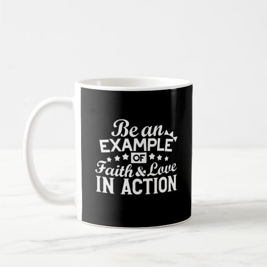 Christliche Motivation Design - Glaube, Liebe und  Kaffeetasse (Links)