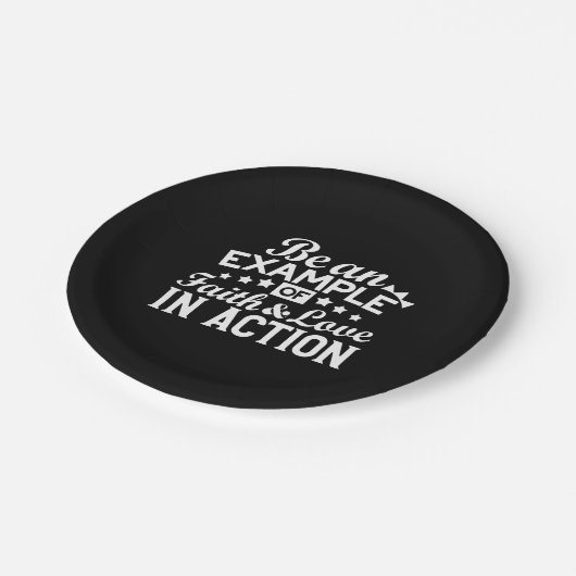 Christliche Motivation Design - Glaube, Liebe und Pappteller (Schrägansicht)