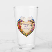 Christliche Mutter Geschenk Florales Herz Glas Tas (Rückseite)